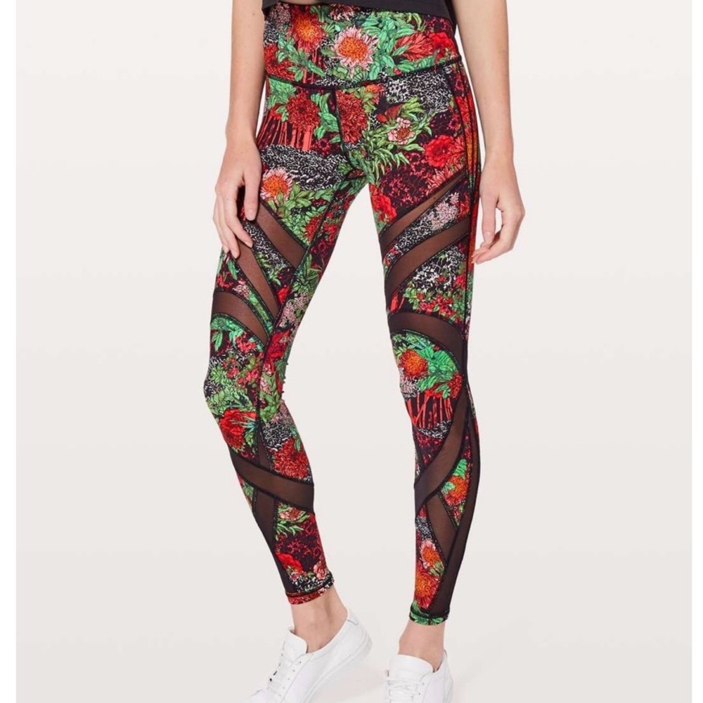 Lululemon Wunder Under HR Tight *Mesh 28”, Zen Garden Multi